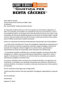 azione globale giustizia per Berta - 15.06.16